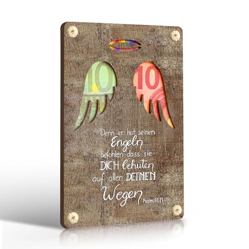 Xinkfir Taufgeschenke für Jungen und Mädchen, Geschenk Taufe Karte aus Holz im Kleinforma - Coole Geldgeschenke für Konfirmation, Kommunion, Jugendweihe, Taufe - Geld Geschenke Verpackung (Schwarz) von Xinkfir