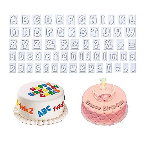 Ausstechformen Fondant Ausstechformen Buchstaben Alphabet Ausstechformen Alphabet Kuchendekoration Backzubehör Set Buchstaben und Satzzeichen für Hochzeit Geburtstag Party Kuchen Dekoration 64 Stück von Xinlie