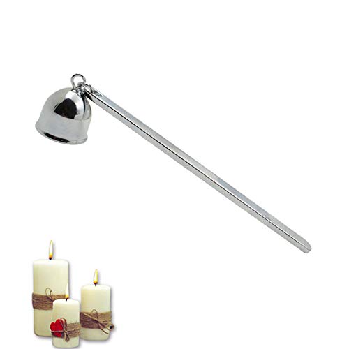 Xinlie Kerzenlöscher aus Edelstahl Kerzenlöscher Candle Extinguisher Kerzen Docht Löscher Candle Snuffer für Sicher Auslöschen Aromatherapie-Kerzen Glaskerzen Kerzenflamme (Silber) von Xinlie