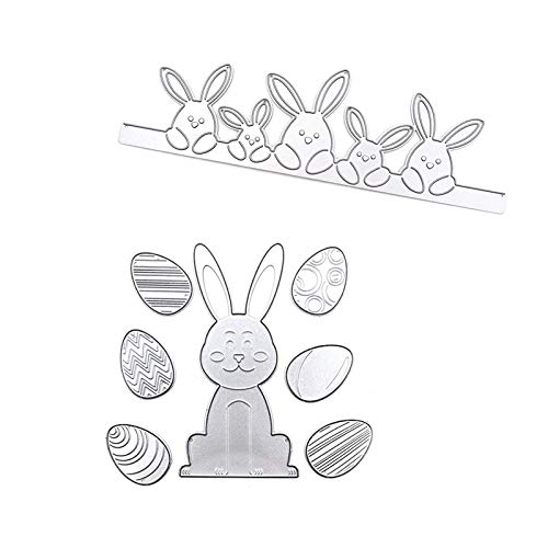 Stanzschablone Ostern Hase Scrapbooking Stanzschablonen Stanzformen Prägeschablonen Kaninchen Stanzschablone für Fotopapier Karten Handwerk Prägen DIY Herstellung Geburtstag Geschenk 8 Stück von Xinlie