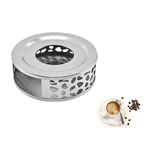 Teekanne Stövchen Glastal Stövchen Tee Stövchen aus Edelstahl Silber Tee Untersetzer Wärmer Teekannenwärmer Rund Schlichtes Tee Stövchen zum Erhitzen von Tee Milch Kaffee Heißen Getränken 1 Stück Set von Xinlie