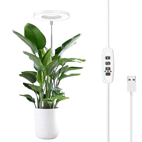 Xinlie 1-Pack Pflanzenlampe LED Vollspektrum Pflanzenlampe 48 LED Höhenverstellbares Plant Grow Light mit 3 Beleuchtungsmodi 10 Helligkeitsstufen,3/9/12h-Auto-Timer,FüR Indoor-Pflanzen,Bonsais von Xinlie