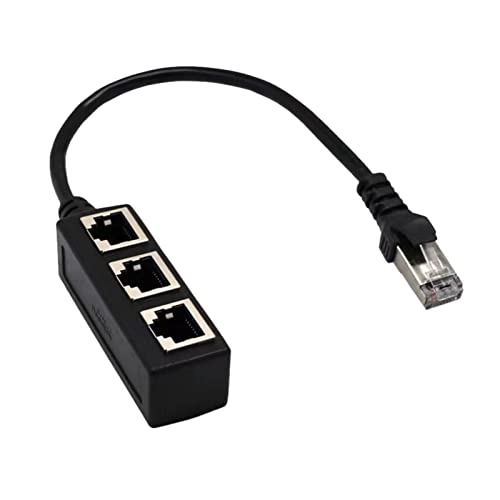 Xinlie 1 Stecker Auf 3 Buchse Lan Ethernet Splitter Ethernet-Anschluss-Splitter Rj45 Lan Verteiler Kabel Anschluss Ethernet Verlängerung Ethernet Cat5,Cat6,Cat7 Mit 1 Netzwerk-Pass-Through von Xinlie