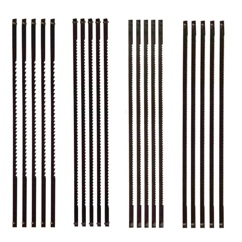 Xinlie 20 Stück Laubsägeblätter 10/15/18/24 Zähne Pinned Laubsägeblatt Seitenschneidstiftende Werkzeug Laubsägeblätter zum Sägen von Holz, Kunststoff, Schaumstoff, weichen Metallen von Xinlie