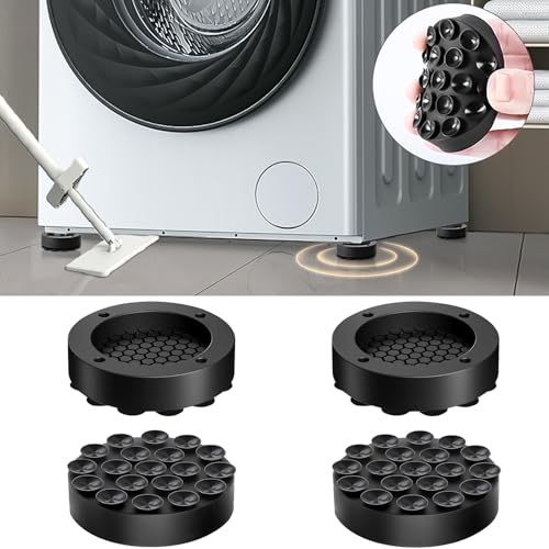 Xinlie 4 Stück Waschmaschine Unterlage Gummi Antivibrationsmatte Waschmaschinen Antirutschmatte Waschmaschine Schwingungsdämpfer Waschmaschine für Waschmaschine Trockner Kühlschrank,Tisch,Chairs 4.5cm von Xinlie