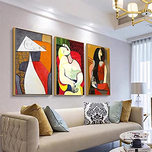 Berühmte Picasso Leinwand Malerei Abstrakte Moderne Poster und Drucke Dekoration Wandkunst Bild für Wohnzimmer Design 60x85cm (24x34in) x3 Innenrahmen von Xinmei Art