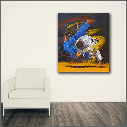 Xinmei Art Große Größe Druck Leinwand Malerei Stärke und Geschick JUDO Wandkunst Leinwand druckt Bilder für Wohnzimmer und Schlafzimmer 40x50cm (16x20in) Ungerahmt von Xinmei Art