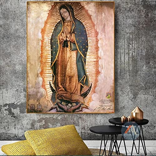 Jungfrau Maria von Guadalupe Ölgemälde Bild modernes abstraktes Kunstwerk Poster Leinwanddruck Wandkunst Wandbild für Wohnkultur 51 x 64 cm mit Rahmen Jungfrau Maria von Guadalupe Ölgemälde Bild modernes abstraktes Kunstwerk Poster Leinwanddruck Wandkunst Wandbild für Wohnkultur 51 x 64 cm mit Rahmen von Xinmei Art
