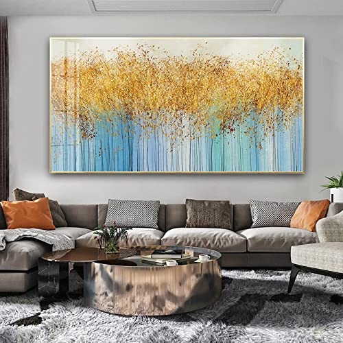 Moderne Nordic Kreative Abstrakte Gold Stern Baum Wandkunst Leinwand Malerei Poster Bilder Drucke Für Büro Wohnzimmer Dekor 75x145cm (30x57in) Innenrahmen von Xinmei Art