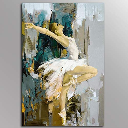 Wandkunst Bilder für Wohnzimmer Gedruckt Tanzende Ballerina Leinwand Malerei Ballett Tänzerin Abstrakte Mädchen Wandbilder 90x135cm (35x53in) Innenrahmen von Xinmei Art