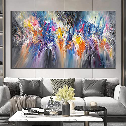 Xinmei Art Abstrakte Wandkunst Bunte Bilder Leinwand Gemälde Tinte Ölgemälde Poster und Drucke Moderne Nordic Schlafzimmer Wohnkultur 30x55cm (12x22in) Innenrahmen von Xinmei Art