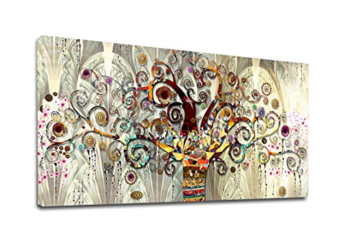 Xinmei Art Baum des Lebens von Gustav Klimt Leinwand Malerei Nordischen Stil Wandkunst Poster und Bilder für Wohnzimmer Schlafzimmer Dekoration 75x150cm (30x59in) Mit Rahmen von Xinmei Art