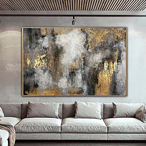 Xinmei Art Goldrahmen, großes abstraktes Ölgemälde auf Leinwand, Blattgold, Kunstwerke, Bilder, Wandkunst, Luxusgemälde, originelle Heimdekoration, 100 x 180 cm/39 x 71 Zoll, mit goldenem Rahmen Xinmei Art Goldrahmen, großes abstraktes Ölgemälde auf Leinwand, Blattgold, Kunstwerke, Bilder, Wandkunst, Luxusgemälde, originelle Heimdekoration, 100 x 180 cm/39 x 71 Zoll, mit goldenem Rahmen von Xinmei Art