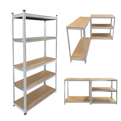 Xinng Schwerlastregal 180x90x40cm | Kompakt & stabil bis 875kg | Verzinktes Metallregal | Für Enge Räume | Werkstattregal | Garagenregal mit hoher Belastbarkeit von Xinng