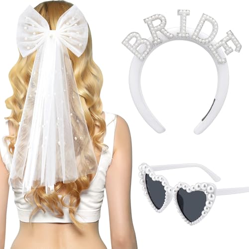 Xinnun 3 Stück Perlen JGA Accessoires Frauen Set Bride Haarreif Perlenschleier mit Schleife Herz Perlen Sonnenbrille Bachelorette Party Accessories Braut Bachelorette Party Deko Junggesellenabschied Xinnun 3 Stück Perlen JGA Accessoires Frauen Set Bride Haarreif Perlenschleier mit Schleife Herz Perlen Sonnenbrille Bachelorette Party Accessories Braut Bachelorette Party Deko Junggesellenabschied von Xinnun
