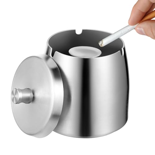 Xinnun 4 Stück Aschenbecher mit Deckel für Draussen Edelstahl Windaschenbecher Groß Outdoor Sturmaschenbecher Außenbereich Standaschenbecher für Garten Terrasse Balkon Büro Tischplatte Hause Freien Xinnun 4 Stück Aschenbecher mit Deckel für Draussen Edelstahl Windaschenbecher Groß Outdoor Sturmaschenbecher Außenbereich Standaschenbecher für Garten Terrasse Balkon Büro Tischplatte Hause Freien von Xinnun