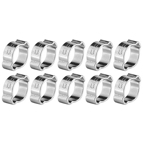 10 Stück 2-Ohr Schellen Rohr Clip Hoop Schlauchschelle Sanitär Fule Petrol Druckluftschellen Schnecken Zahnrad Schlauch Klemmplatten Wurm Antriebs Klipps Schlauchschellen 5-23mm(11-13Mm) von Akozon