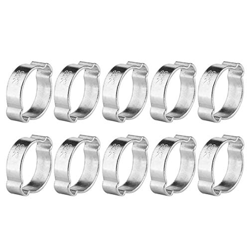 10 Stück 2-Ohr Schellen Rohr Clip Hoop Schlauchschelle Sanitär Fule Petrol Druckluftschellen Schnecken Zahnrad Schlauch Klemmplatten Wurm Antriebs Klipps Schlauchschellen 5-23mm(20-23MM) von Akozon