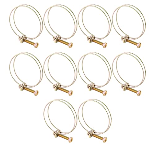 10 Stück Doppel Draht Schlauchschellen Wasser-Schlauchschelle Verstellbarer 13mm-100mm Doppel Rohr Clip Hoop Plumbing Fastener Stahldraht Rohr Klipp Schrauben Sortiment(46-51 mm) von Akozon