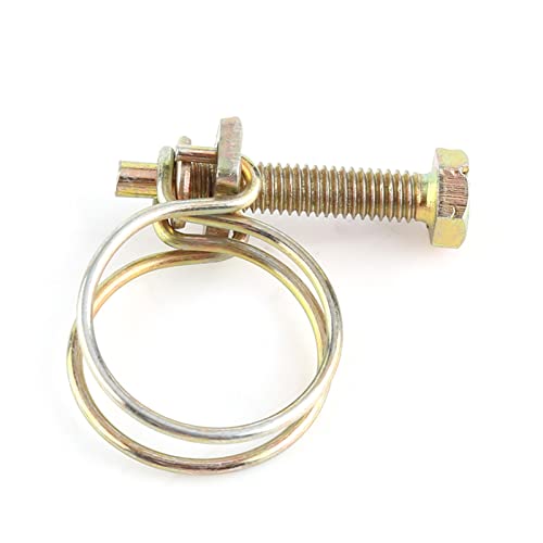 10 Stück Doppel Draht Schlauchschellen Wasser-Schlauchschelle Verstellbarer 13mm-100mm Doppel Rohr Clip Hoop Plumbing Fastener Stahldraht Rohr Klipp Schrauben Sortiment(21-25 mm) von Akozon