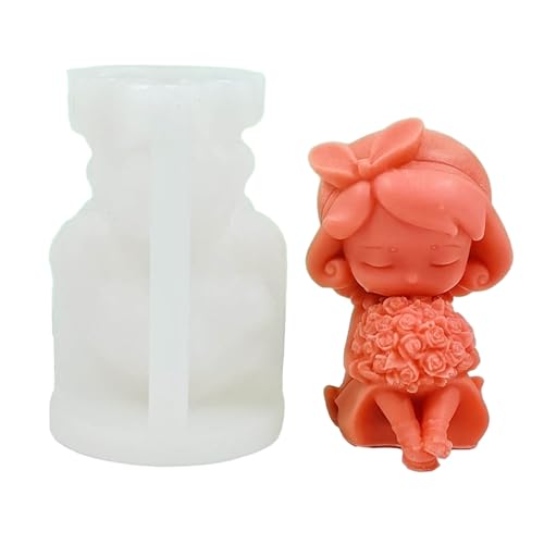 Xinsheinelry Süße Mädchen Kerzenformen Kleines Mädchen Silikonform Handgefertigt Duftende Kerzenformen Seifenharz Bastelform Home Decor von Xinsheinelry