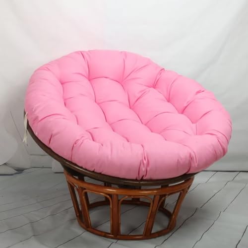 Xinwanhong Papasansessel Kissen, Papasan Sitzkissen für Hängesessel, Polster Bodenkissen für Schwenksessel, Rund Papasan Sessel, Polyrattan Sessel, Garten Stuhlauflag, Rosa, 120 * 120cm von Xinwanhong