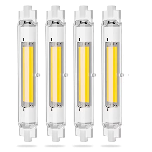 Xinwanhong R7S LED 118mm Dimmbar Glühbirne, R7S LED COB 118mm 30W Birne Lampen Ersetzt R7S 200W Halogen Leuchtmittel, Kaltweiß 6000K, 2000LM, 360 Grad Licht, Kein Flackern, 4PCS von Xinwanhong