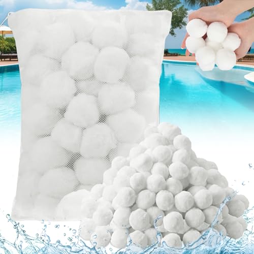 1300g Pool Filterbälle mit Wäschenetz für Sandfilteranlagen, Wiederverwendbar Filterballs für Ersetzt 45kg Filtersand Quarzsand, Poolzubehör für Schwimmbad, Filterpumpe & Aquarium Sandfilter von Xinxinphi