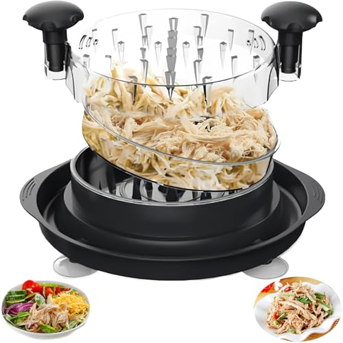 Hähnchen Zerkleinerer mit Griff & Transparentem Deckel, Groß Sichtbar Hähnchenbrust Fleischzerkleinerer, Schwarz Hitzebeständig Hühnerbrust Schredder Werkzeug Twist, Spülmaschinenfest Hühnerschredder Hähnchen Zerkleinerer mit Griff & Transparentem Deckel, Groß Sichtbar Hähnchenbrust Fleischzerkleinerer, Schwarz Hitzebeständig Hühnerbrust Schredder Werkzeug Twist, Spülmaschinenfest Hühnerschredder von Xinxinphi