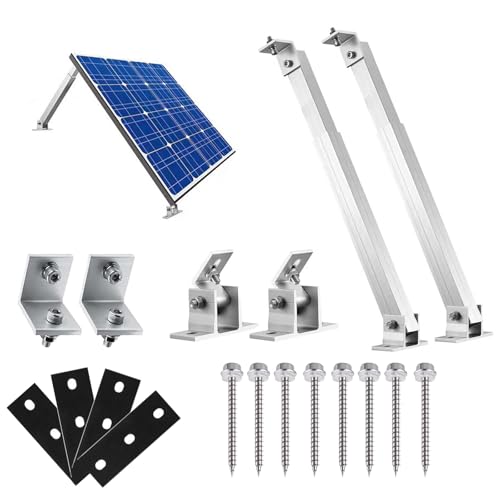 Solarpanel Halterung,Verstellbar 15°-30° Solar Aufständerung Flachdach für Balkonkraftwerk & Flachdach Balkon,Einfache Befestigung Solarmodul Halterung für Boote,Wohnmobile,Netzunabhängige Dachsysteme von Xinxinphi