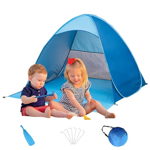 Strandmuschel Pop Up mit Tragetasche & Zeltpflöcke,Kleines Packmaß Windschutz Strand Zelt,Tragbar Extra Light Automatisches Strandzelt für 2-3 Personen,Wurfzelt Sonnenschutz für Familie Garten Camping von Xinxinphi