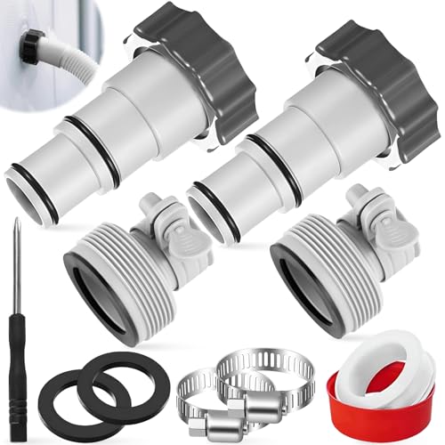 Xinxinphi 4 Stück Poolschlauch Adapter Set mit Gewindeanschluss & Kolbenventil, Schlauchadapter für Pumpe, Pool-Schlauch Anschluss Für Ø 32 and 38 mm, Einfache Installation Austauschbare Pool Zubehör Xinxinphi 4 Stück Poolschlauch Adapter Set mit Gewindeanschluss & Kolbenventil, Schlauchadapter für Pumpe, Pool-Schlauch Anschluss Für Ø 32 and 38 mm, Einfache Installation Austauschbare Pool Zubehör von Xinxinphi