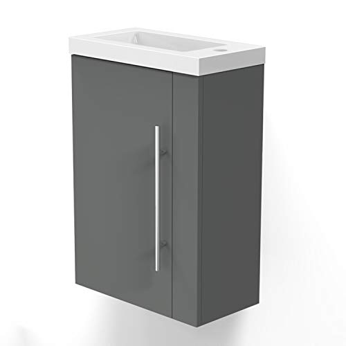 Xinyang Badmöbel Lorenza Anthrazit 45 cm waschbecken mit unterschrank Soft-Close Funktion - Unterschrank Waschtisch Möbel von Xinyang