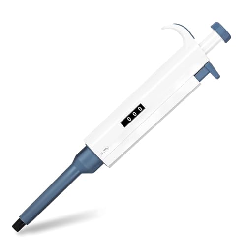 Einstellbare Pipette, Labor-Mikropipette, präzise Einkanalpipette mit Pipettenspitzen for wissenschaftliche Laborarbeiten(20-200ul) von Xinzhai