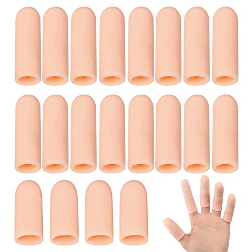 Xinzistar 20 Stück Fingerschutz Silikon Gel Fingerlinge Daumenschutz Fingerhülsen Finger Ärmel Abdeckung für Triggerfinger Handekzem Fingerarthritis Finger-Knacken von Xinzistar
