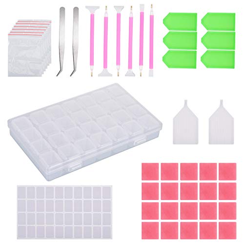 Xinzistar Diamond Painting Zubehör Set für DIY 5D Diamant Painting Craft Nail Art Stickerei Kreuz Stitch mit Stift Boxen Aufbewahrungsbox Werkzeug Kits für Erwachsene Kinder von Xinzistar