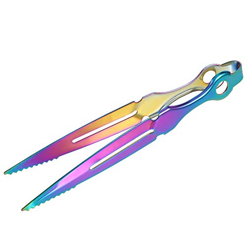 Xinzistar Shisha Zange Set Kohlezange Edelstahl Metall Zangen Wasserpfeife Shisha Kohlezangenhalter Zubehör für Holzkohle (Regenbogen) von Xinzistar