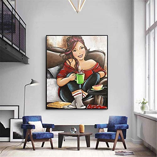 5D Diamond Painting,Diamond Painting Set,Dicke Frau Round Vollbohr Kristall stickerei Kreuzstich,Malen nach Zahlen Diamant,Diamant Painting Bilder Arts Craft für Home Wand Decor 25x30cm 10x12in von Xiooger