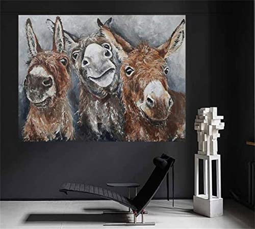 Xiooger Diamond Painting Bilder Esel-Tier, DIY Cross Stitch Stickerei Malerei Kits, Diamant Malerei Malen Nach Zahlen Full Drill Kristall Set, Stickerei Kunsthandwerk House Wall Dekoration(30x90cm) von Xiooger