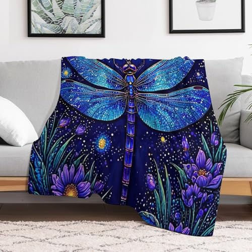 Lila Libelle Couchdecke – Weiche Und Warme Kuscheldecke Für Ihr Wohnzimmer, Ideal Für Kalte Abende 150×200cm von Xiputvl
