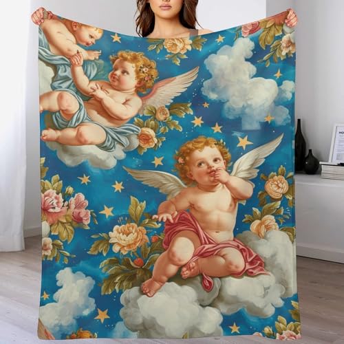 Xiputvl Engel Couch Decke – Flauschige Kuscheldecke Für Komfort Auf Der Couch, Frauen 100×130cm von Xiputvl