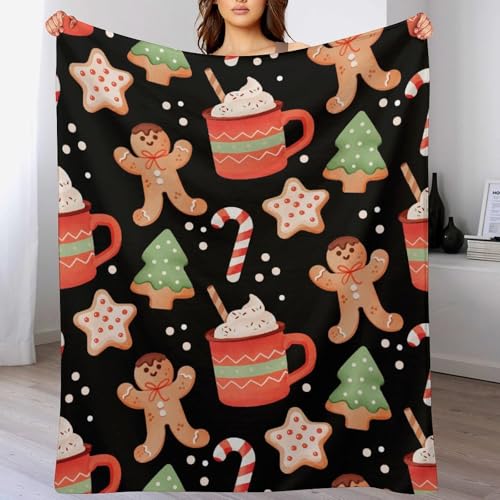 Xiputvl Lebkuchenmann Aesthetic Room Decor – Kuschelige Fleecedecke Für Stilvolle Einrichtung, Ideal Für Herbst- Und Winterabende 130×150cm von Xiputvl