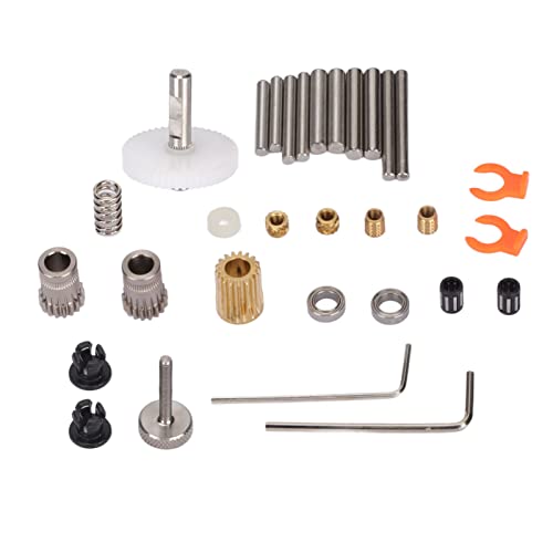 3D-Drucker-Extruder-Kit, BMG Doppelriemenscheiben-Extruder-Kit 3D-Drucker-Zubehör Doppeltes Konkaves Zahnrad Stabiles Vorschubmetallmaterial für Ender 3 Cr10 Cr10S von Xirfuni