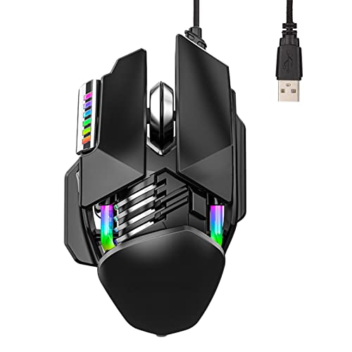 Xirfuni Gaming-Maus, 12800 DPI 6D-Taste Ergonomische Computermaus mit 4 RGB-Effekten, Tragbare USB-Kabel-PC-Maus für Computer-Laptop, Plug-and-Play Xirfuni Gaming-Maus, 12800 DPI 6D-Taste Ergonomische Computermaus mit 4 RGB-Effekten, Tragbare USB-Kabel-PC-Maus für Computer-Laptop, Plug-and-Play von Xirfuni