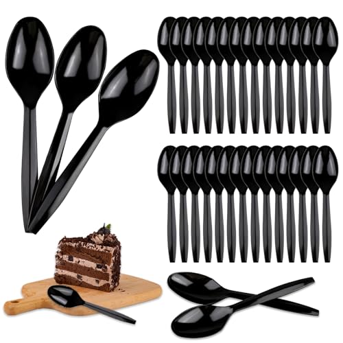 200 Stück Plastiklöffel, Transparent Eislöffel Plastik, Wiederverwendbar Plastik Löffel, 13.8cm Robust Klein Dessertlöffel Plastikbesteck für Desserts Kuchen Obst Salate Mousse Eislöffel (Schwarz) 200 Stück Plastiklöffel, Transparent Eislöffel Plastik, Wiederverwendbar Plastik Löffel, 13.8cm Robust Klein Dessertlöffel Plastikbesteck für Desserts Kuchen Obst Salate Mousse Eislöffel (Schwarz) von Xishoyen