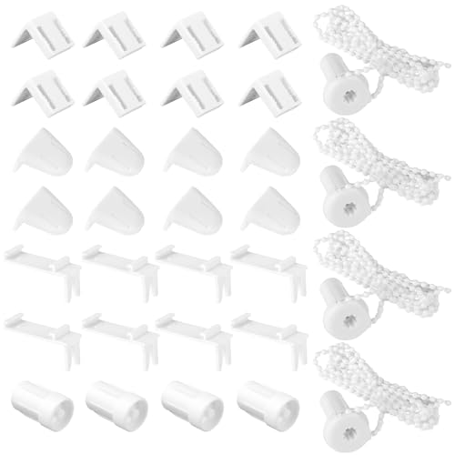 4 Set Klemmfix Halterung, 17MM Ersatzteile für Fenster, Klemmträger für Doppelrollo, Rollo Halterung Ohne Bohren für Verdunkelungsrollo, Seitenzugrollo (Weiß) von Xishoyen