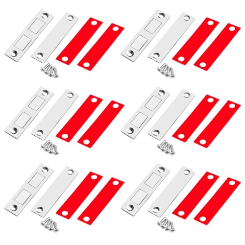 6 Stück Türmagnet, Tür Magnet für Magnetverschluss Schrank, Ultra Dünn Türmagnete, Selbstklebend Stark Magnetschnapper, Schrankmagnete für Schubladen, Balkontür, Schranktür, Türschließer von Xishoyen