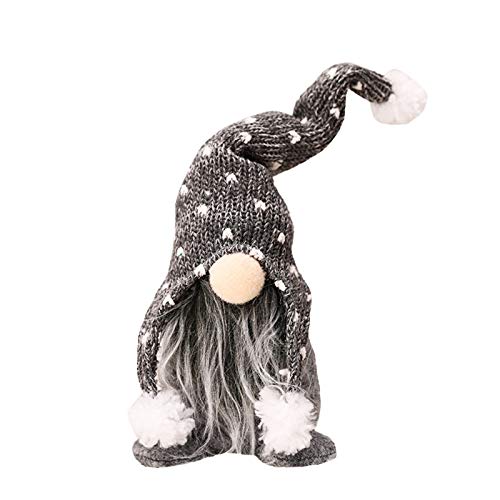 Xisimei 1PC Wichtel Figuren Stehend Weihnachts Stoff Zwerge Weihnachten schmuck deko niedlich weihnachtspuppe groß weihnachtsmann Christmas schaufenster (Grau) von Xisimei