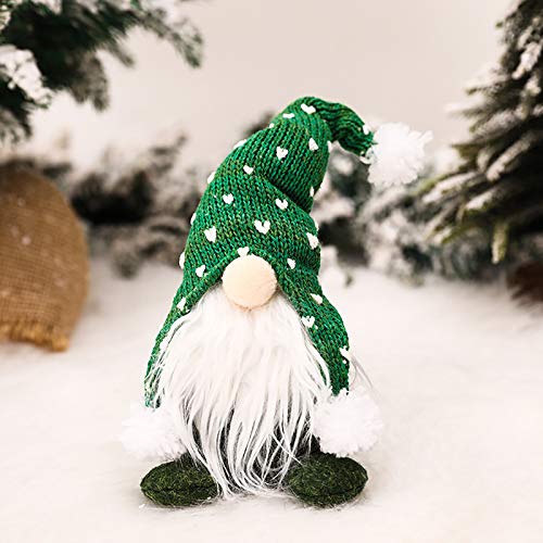 Xisimei 1PC Wichtel Figuren Stehend Weihnachts Stoff Zwerge Weihnachten schmuck deko niedlich weihnachtspuppe groß weihnachtsmann Christmas schaufenster (Grün) von Xisimei