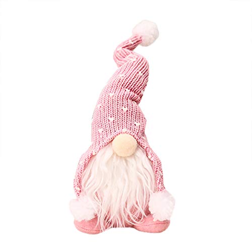 Xisimei 1PC Wichtel Figuren Stehend Weihnachts Stoff Zwerge Weihnachten schmuck deko niedlich weihnachtspuppe groß weihnachtsmann Christmas schaufenster (Rosa) von Xisimei